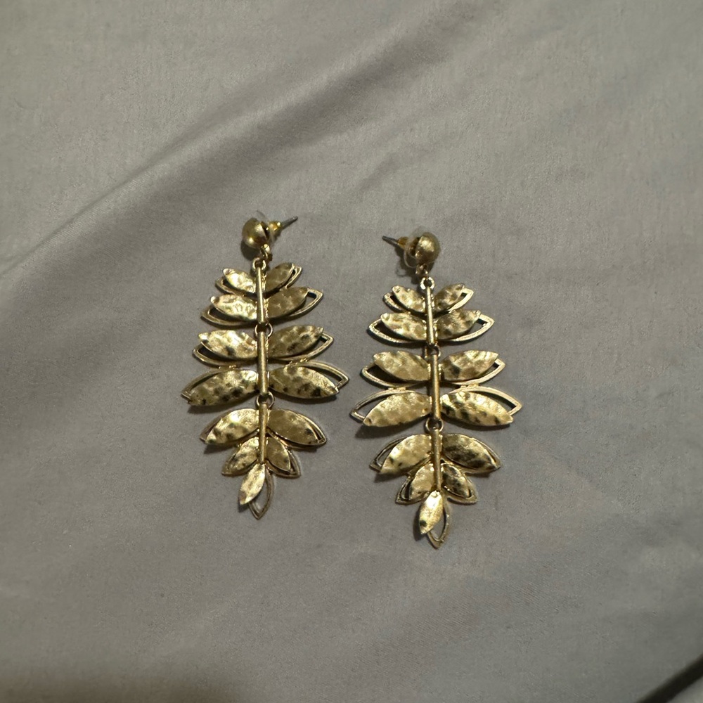 Gold Leaf Dangle Earrings